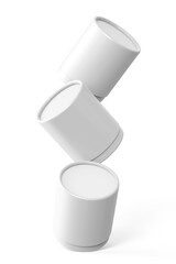 Perfume Container Paper Tube Mockup Black Image Isolated on White 3D Render