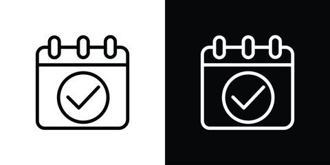 Check in calendar icon. Graphic Design vector icon. Ui Ux Icons