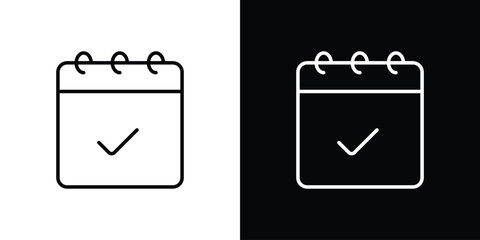 Check in calendar icon. Graphic Design vector icon. Ui Ux Icons