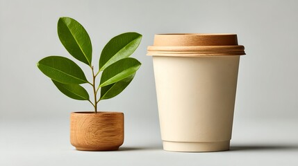 Eco-Friendly Plant and Coffee Cup for Sustainable Living