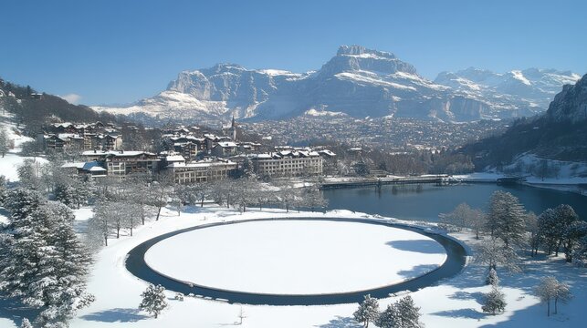 Gstaad, Switzerland: Winter Scene with Snow-Covered Landscape