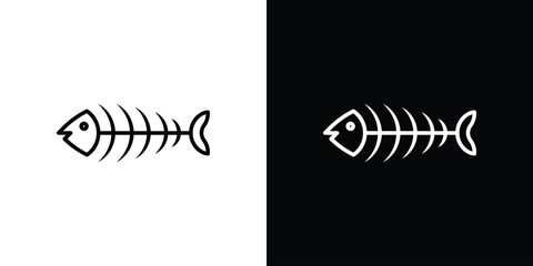 Fish bones icon. Graphic Design vector icon. Ui Ux Icons