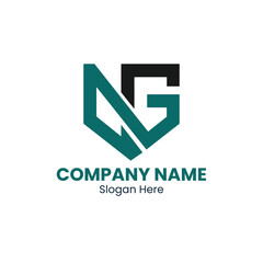 Company logo with a green letter q and a black letter g forming a shield shape on a white background