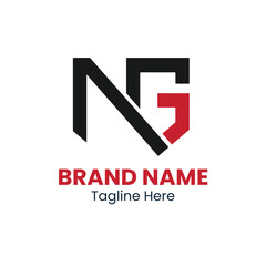 A logo featuring the letters ng in black and red with brand name and tagline on a white background