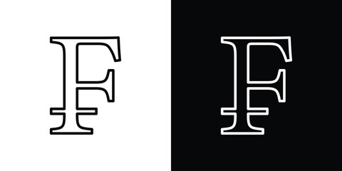 Franc sign icon. Graphic Design vector icon. Ui Ux Icons