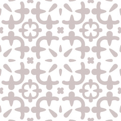 A delicate floral repeat tile pattern inspired by vintage ceramic motifs, featuring detailed ornamental elements.