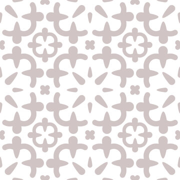 A delicate floral repeat tile pattern inspired by vintage ceramic motifs, featuring detailed ornamental elements.