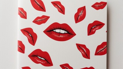 Red Lips Design for Cards and Social Media