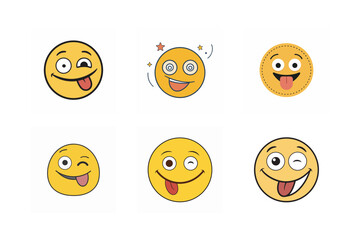 Fototapeta premium set of smiley faces