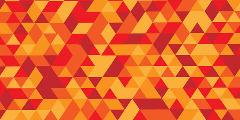 Geometric abstract mosaic repeat diamond origami orange and red square cube triangulated random cube low polygon triangle textile abstract corporate creative design.	