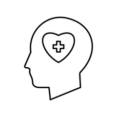 Mental Health thinline icon , vector, pixel perfect, illustrator file 
