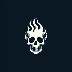 Skull burning logo