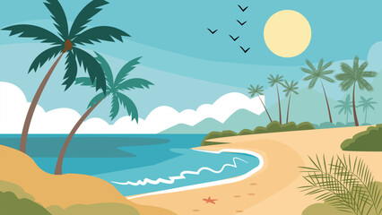 Coastal scenery with shoreline, sand, and natural elements, conveying a sense of calm and relaxation