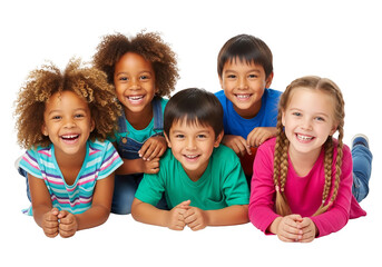 group of children with thumbs up