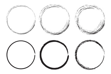 Black Circle Brush Zen, Enzo Logo, Sign, Icon Set Vector Illustration Template 