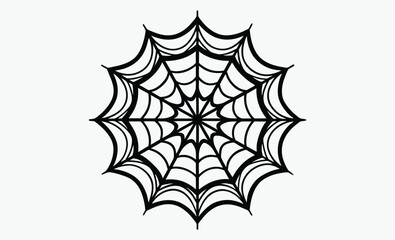 Spider web outline, decorative web drawing, coloring page vector, decorative spider web outline coloring book page line art drawing 
