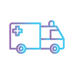 Ambulance Color gradient illustration vector icon which can easily modify or edit 