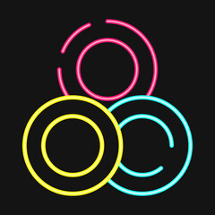 Obraz premium Icon token. Crypto currency elements. Icon in neon style.