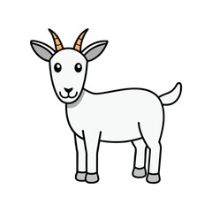 Fototapeta premium goat standing silhouette vector illustration, perfect for farm animal graphics, village themes, livestock icon sets, nature illustrations, and rural life-inspired creative designs