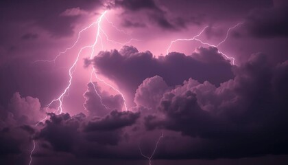 Vivid lightning illuminates a dark, stormy sky Dramatic cloudscape, perfect for atmospheric design,  color,  artwork