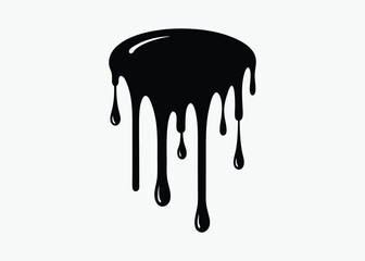 Dripping blood silhouette, liquid drop vector, horror drip pattern, spooky border design, black ink graphic
