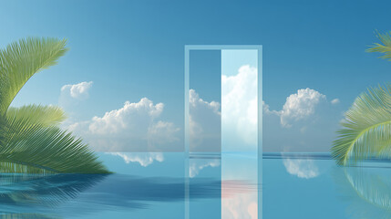 Summer fresh plants and Skay background wallpaper