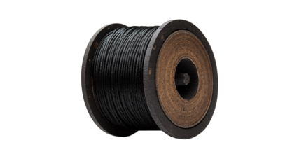Black chalk reel with wooden spool for construction and marking  