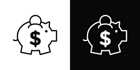 Piggy bank icon. Graphic Design vector icon. Ui Ux Icons