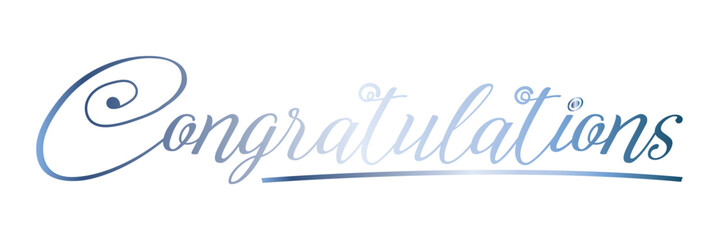 Congratulations lettering greeting sign. Handwritten modern brush lettering isolated on white background.