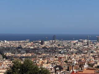 panoramic view of barcelona spain