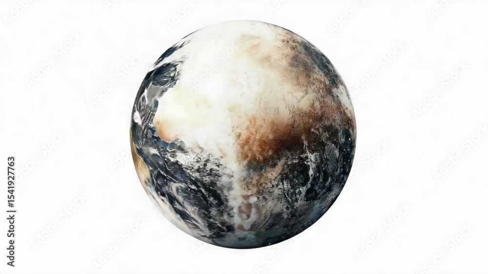 Canvas Prints a large planet with a white background. the planet is covered in a lot of craters and has a very dar