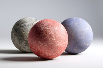 Three Textured Spheres
