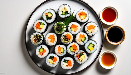 Top View Korean Roll Rice Or Gimbap 