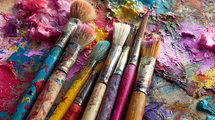 Obraz premium 創造力を描くアーティストの道具たち