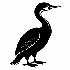 Modern Cormorant Silhouette Graphic