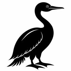 Modern Cormorant Silhouette Graphic