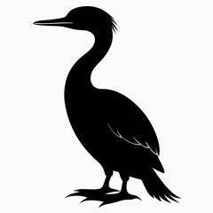 Modern Cormorant Silhouette Graphic