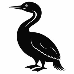 Modern Cormorant Silhouette Graphic
