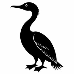 Modern Cormorant Silhouette Graphic
