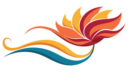 Abstract floral design with flowing curves and warm color palette for creative projects