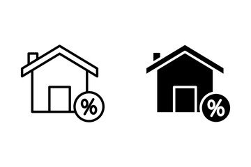 Property tax icon. Simple design. Outline and black vector. Isolated on white background.