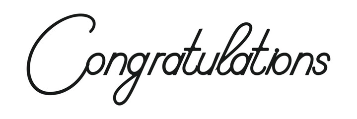 Hand drawn lettering phrase Congratulations isolated on white background.