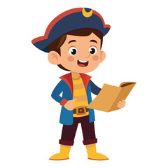 Pirate boy with map