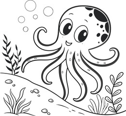 Vector floral design illustration of a girl with a fish, a nature-inspired ornate drawing with swirling leaves and a tribal silhouette border