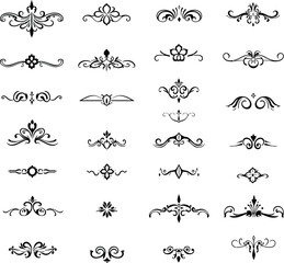 Collection of Decorative Dividers and Flourishes for Elegant Design Elements