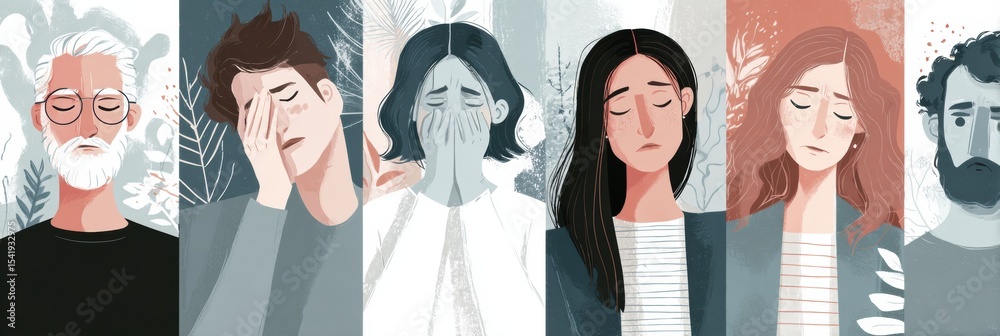 Poster understanding five silent signs of distress in individuals through visual representation