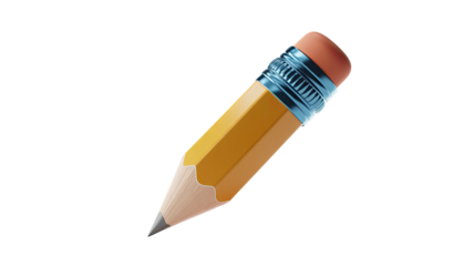 Yellow pencil drawing tool writing instrument graphite lead eraser school supplies stationery item art 3d 100