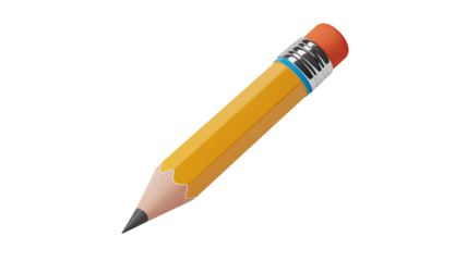 Yellow pencil illustration for drawing sketching writing and school supplies stock photo image vector art