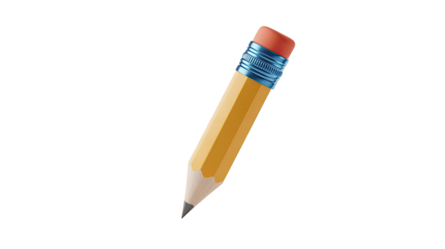 Pencil drawing tool for artists and students a yellow pencil with eraser for writing and sketching art