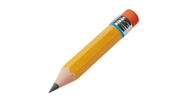 Yellow pencil illustration for drawing sketching writing and school supplies stock photo image vector art